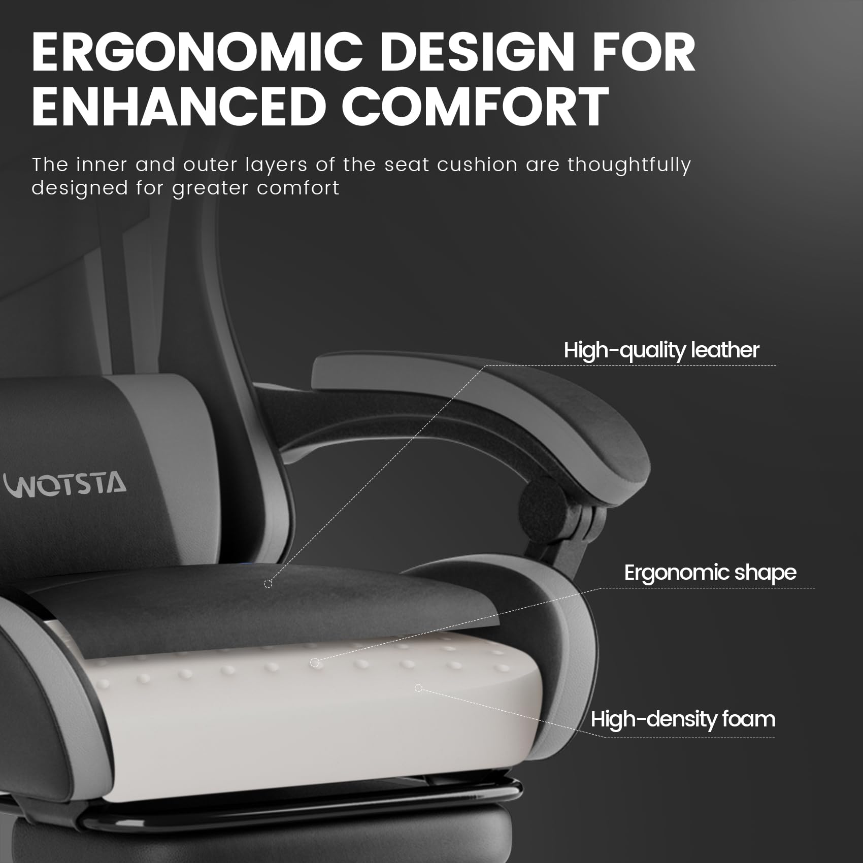 Ergonomic Gaming Chair with Footrest & Lumbar Support