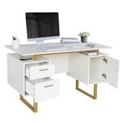 Modern Computer Desk with Drawers & Storage Cabinet