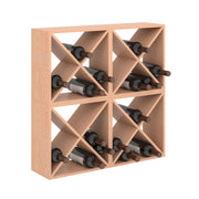 JAXPETY 96 Bottle Wine Rack Countertop Wine Storage Cube Freestanding Wine Holder Wood Storage Shelf for Home Kitchen Bar