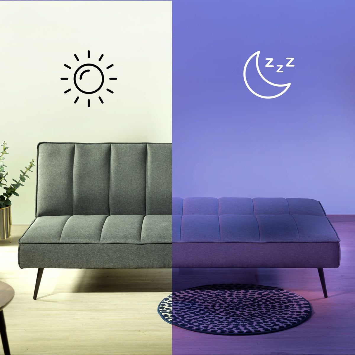 Zinus Quinn Sleeper Sofa, Convertible Sofa, Futon Sofa Bed, 2 in 1 Folding Sofa Bed for Apartments, Guest Rooms, and Compact Spaces