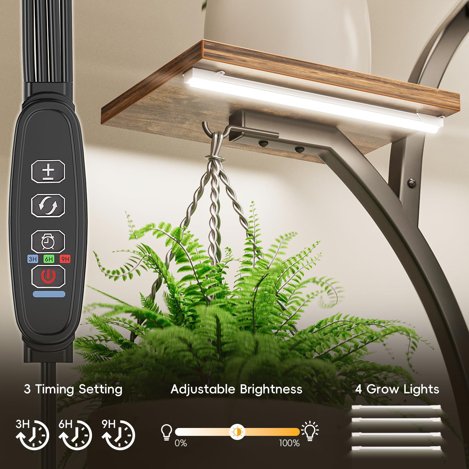 8-Tier Corner Plant Stand with Grow Lights