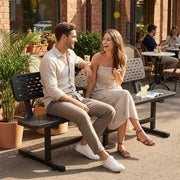 6 ft Heavy Duty Outdoor Metal Park Bench with Back