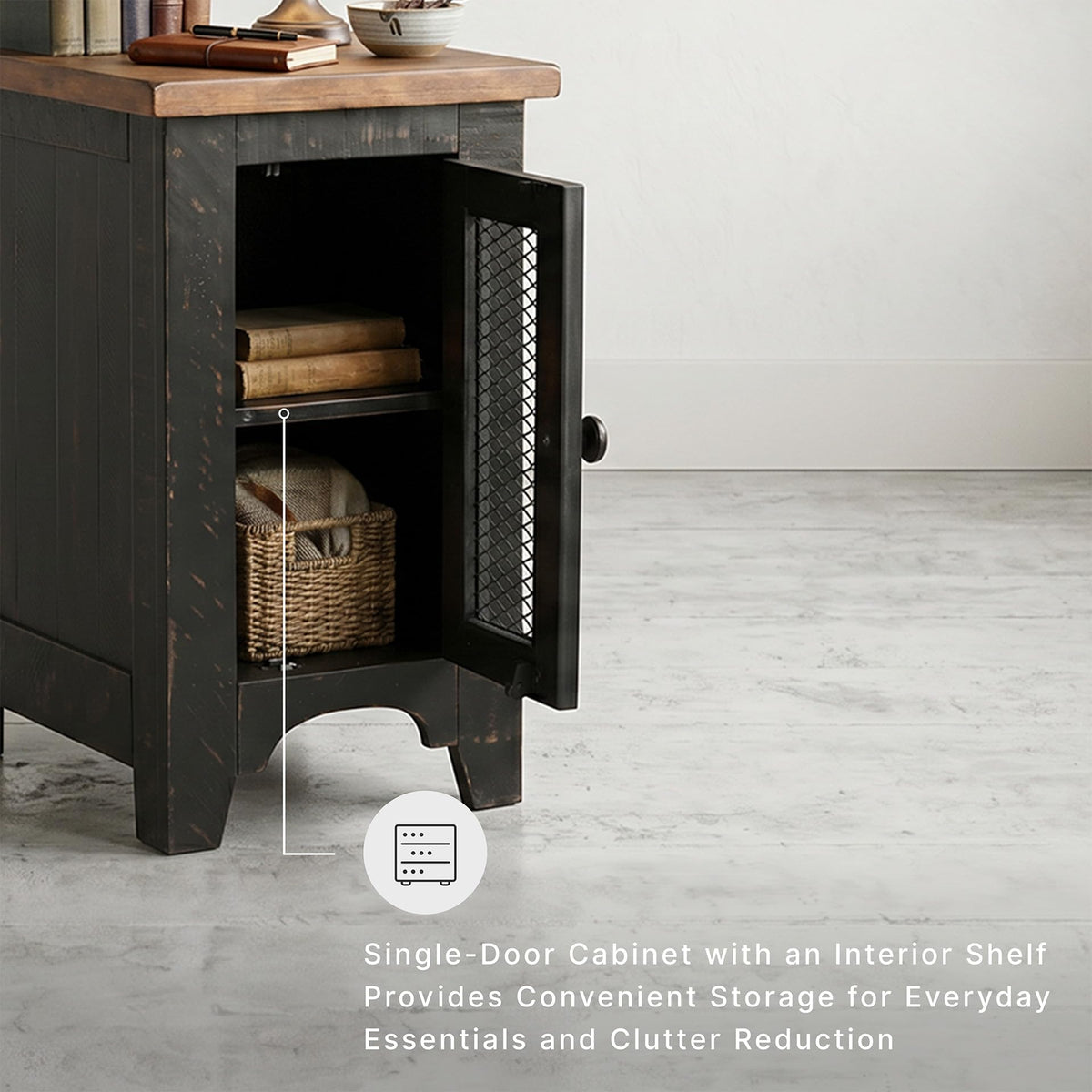 Farmhouse Storage End Table
