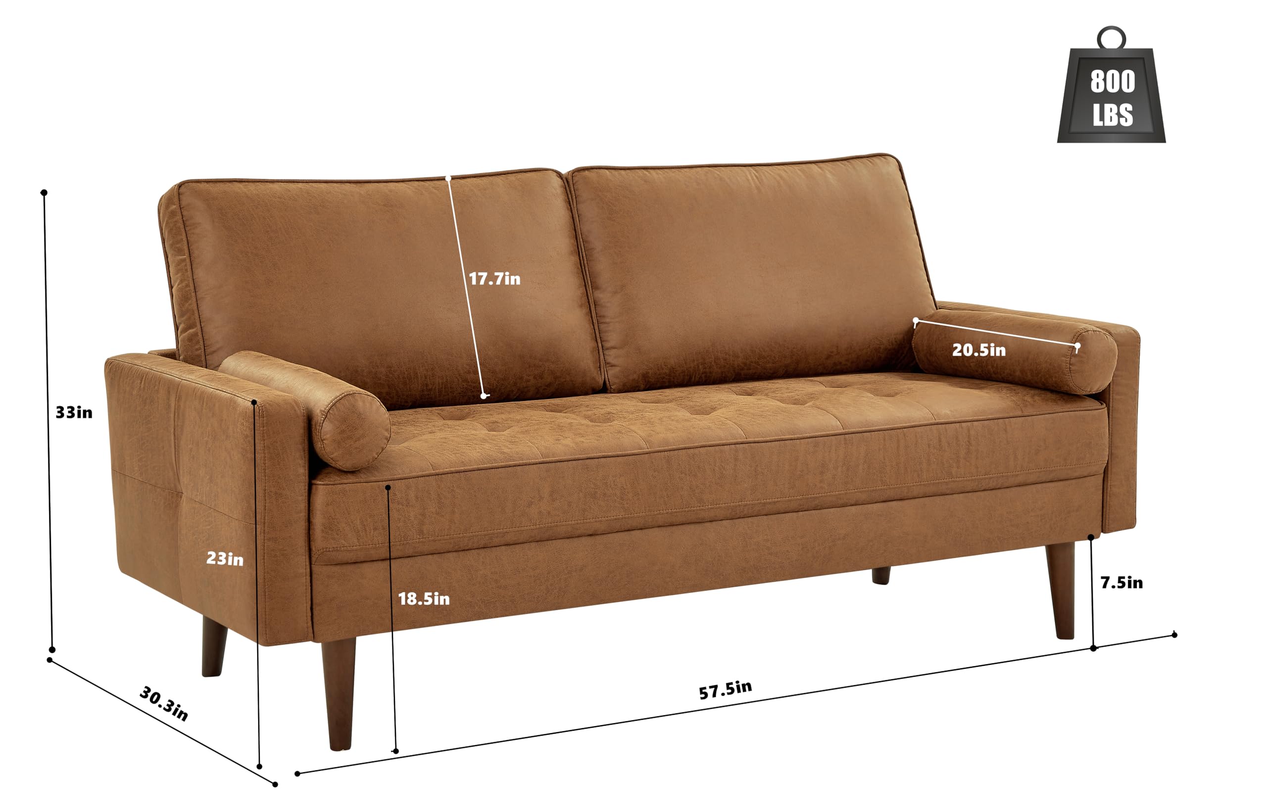 Mid-Century Modern Loveseat Sofa