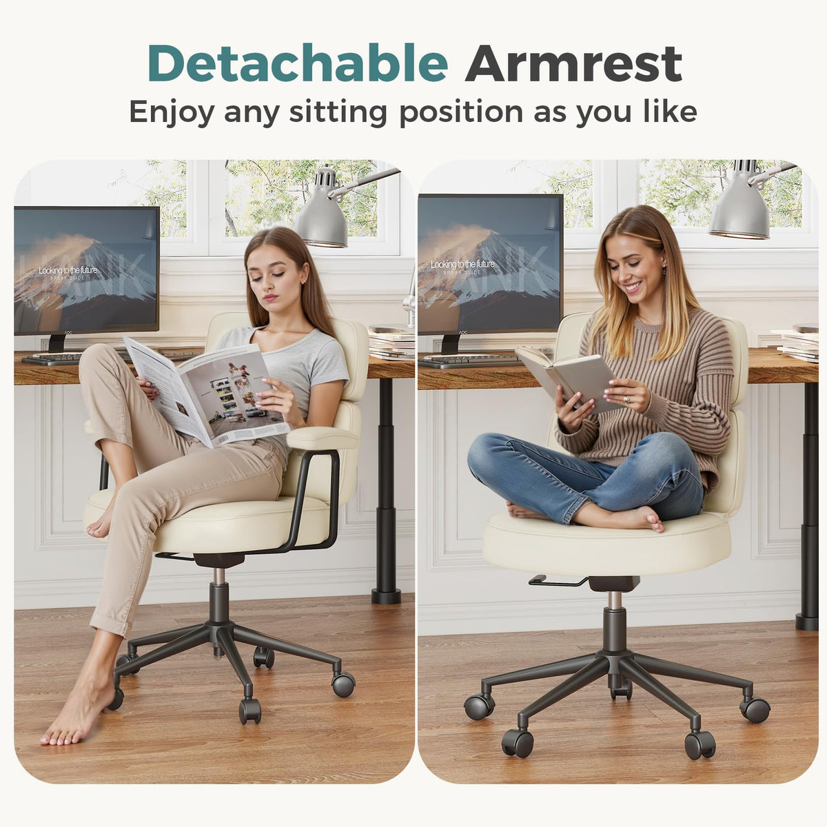 OLIXIS Ergonomic Home Office Desk Chair, PU Leather Computer Chair