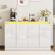 LED Buffet Cabinet with 4 Doors & Charging Station