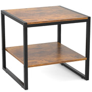 Homieasy End Table, 20 Inch Square Side Table, Mini Fridge Stand