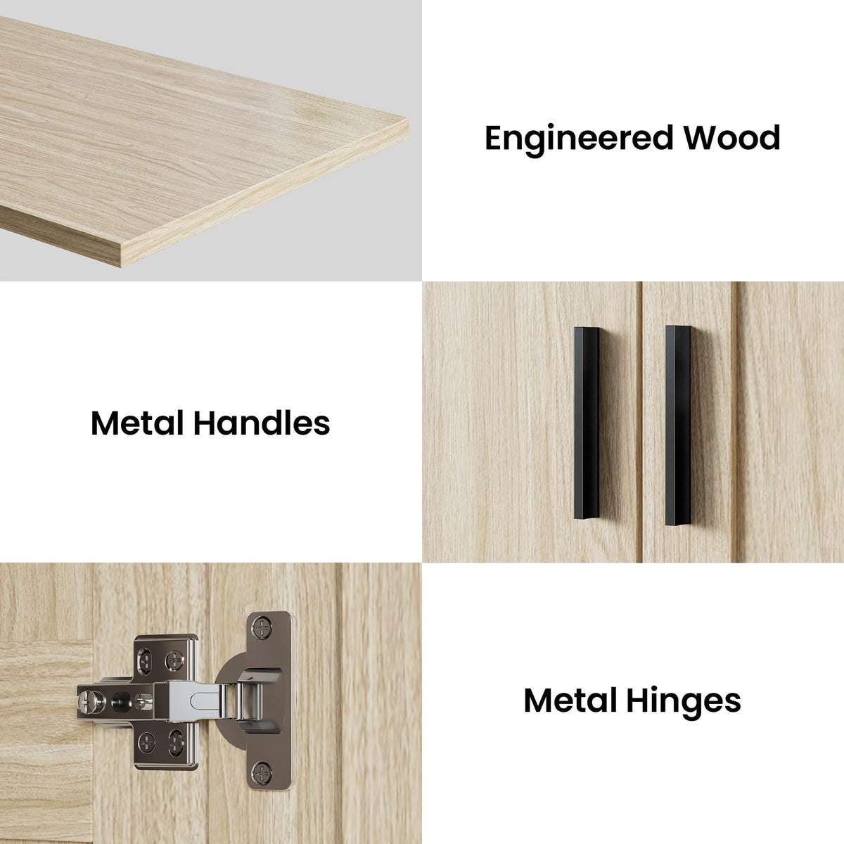 Light Oak Wardrobe with Drawers