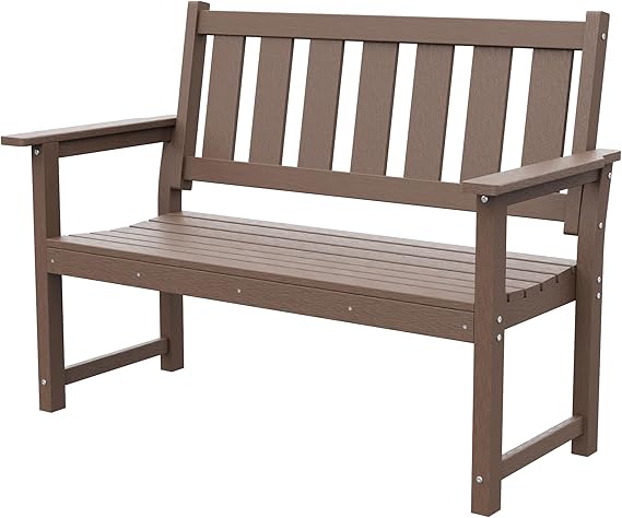 HDPE Outdoor Bench 2-Person with 800 lbs Capacity