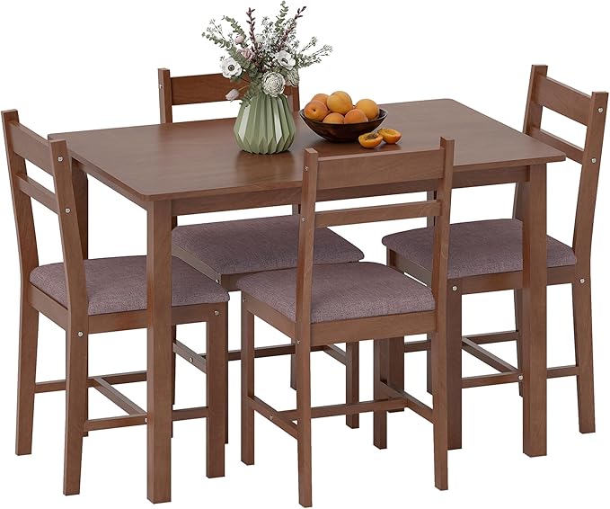 5-Piece Farmhouse Dining Table Set for 4