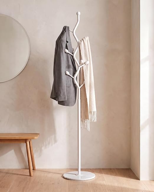9-Hook Coat Rack with Marble Base