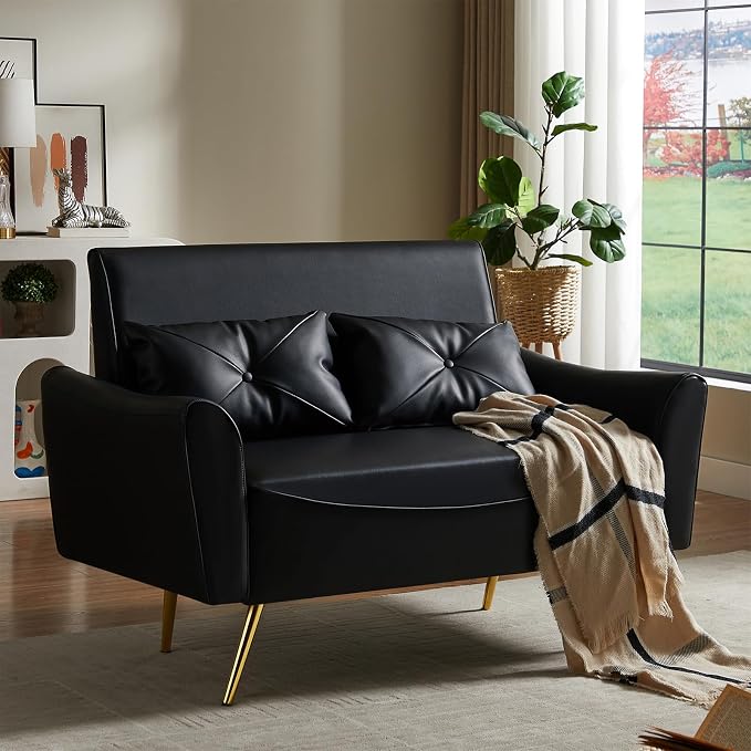 Faux Leather Loveseat