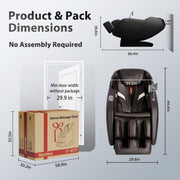 iBooMas 2026 Massage Chair Full Body, 5 Heating Zones for Daily Pain Relief, Zero Gravity 54'' SL-Track, Body Scan, 18 Auto & Manual Modes, Foot Roller, Thai Stretch, Airbags (Black & Brown)