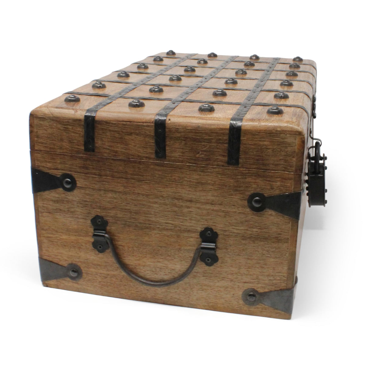 Wooden Treasure Chest with Lock