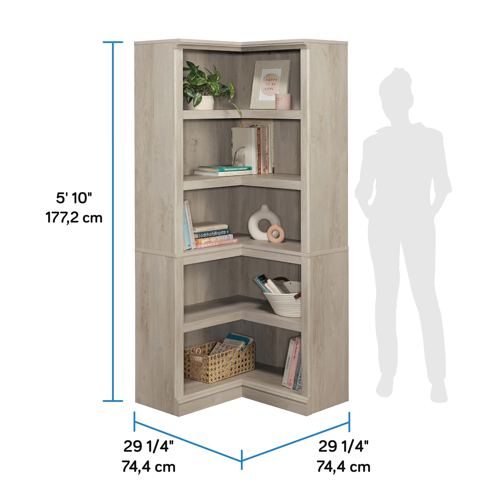 Sauder Miscellaneous Storage Bookcase, in a Chalked Chestnut Finish
