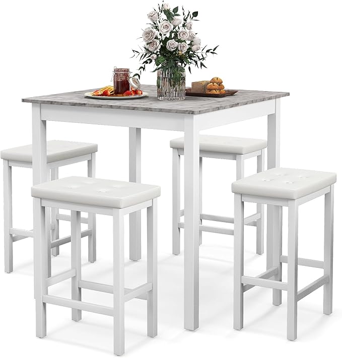 Counter Height Dining Table Set with 4 Bar Stools