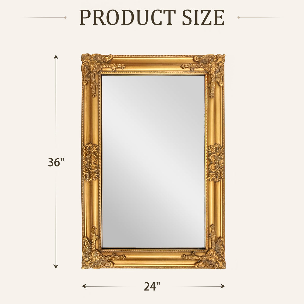 Antique Gold Baroque Wall Mirror