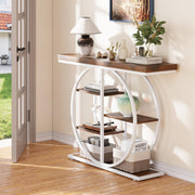 5-Tier Industrial Console Table with Storage Shelves