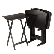 Winsome Set of 4 Anila Snack Tables with Storage Rack, 26", Coffee