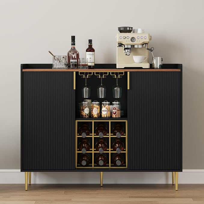 Green Fluted Wine Cabinet