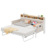 Twin Daybed with Trundle & Storage Headboard
