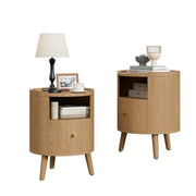 Nightstand, Night Stand Set of 2 with 2 Drawers & Open Shelf,Side Table