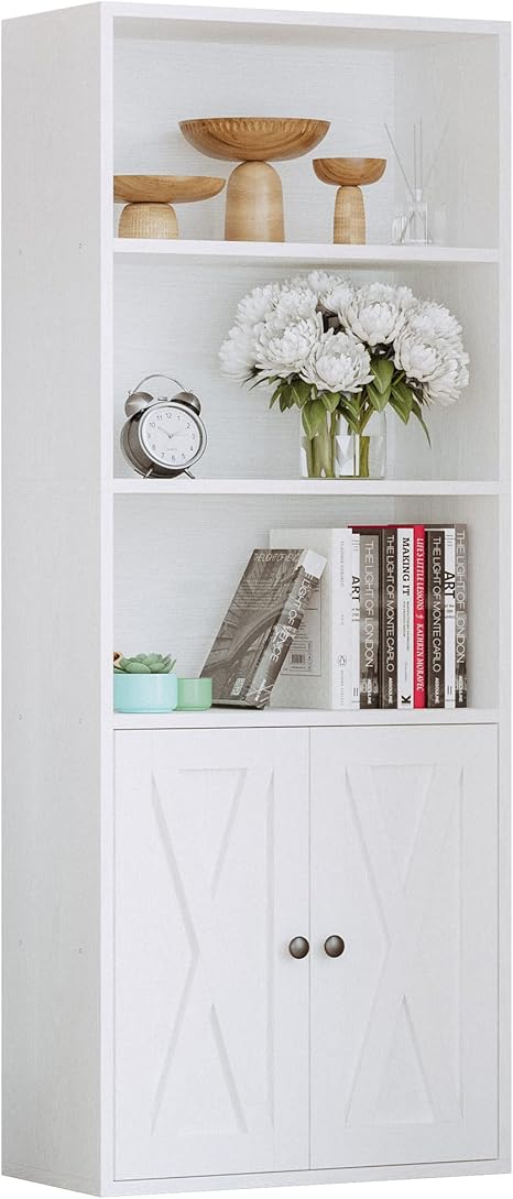 5-Tier Bookshelf with Doors