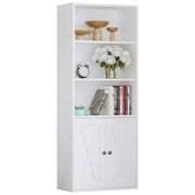 5-Tier Industrial Bookcase with Doors
