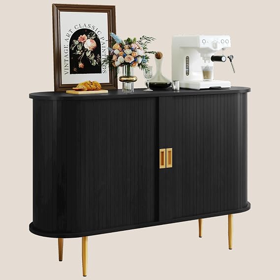 48" Fluted Sideboard Buffet Cabinet with Sliding Door