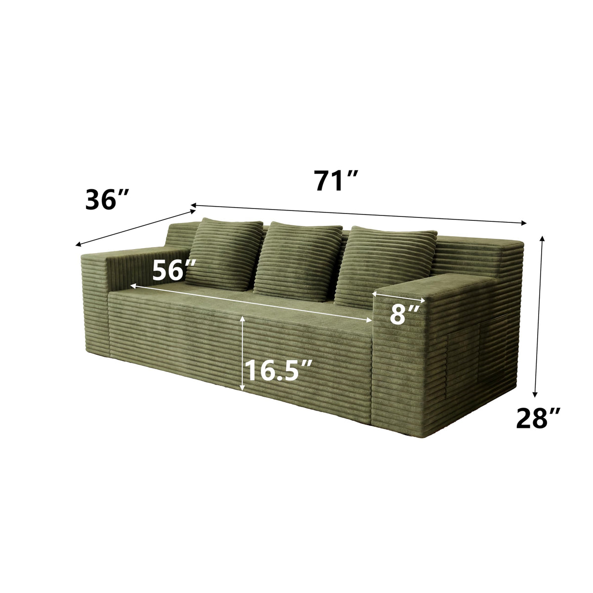 Corduroy Floor Loveseat