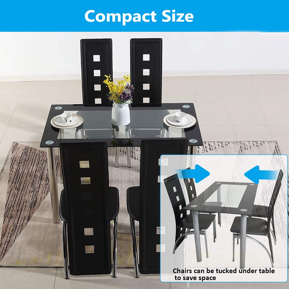 5-Piece Glass Dining Table Set