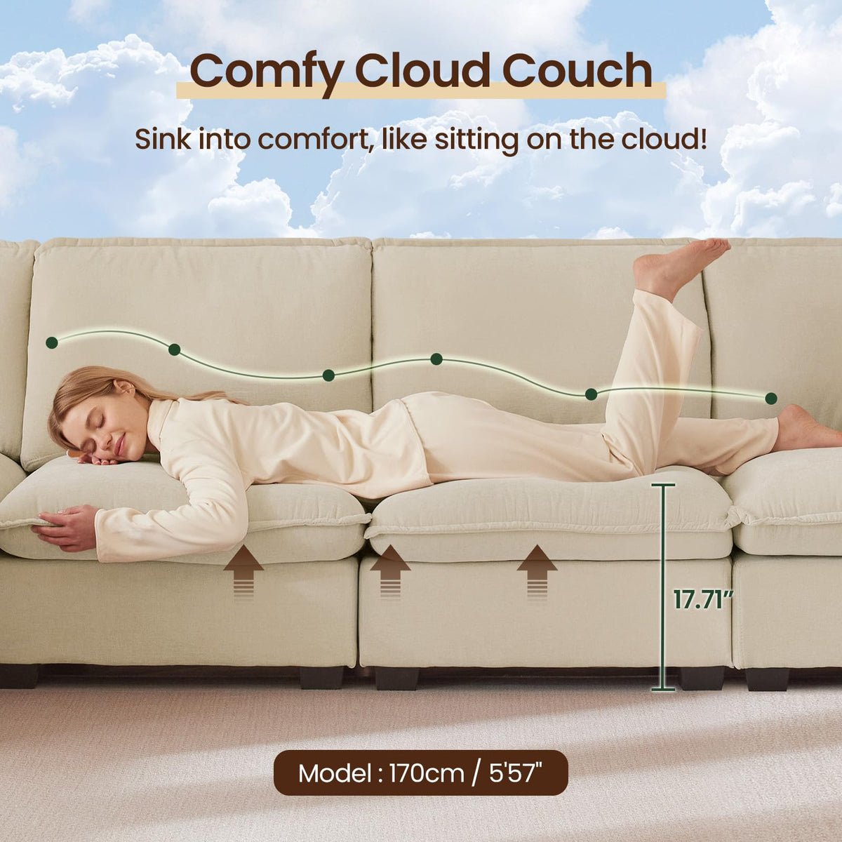 Chenille Cloud Loveseat
