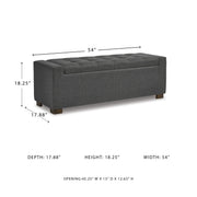 Signature Design by Ashley Cortwell Ottoman Tufted Entryway Storage Bench, Charcoal Gray