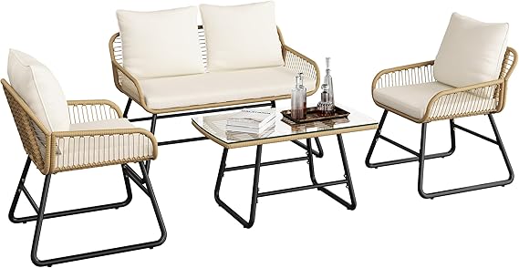3-Piece Outdoor Wicker Bistro Set