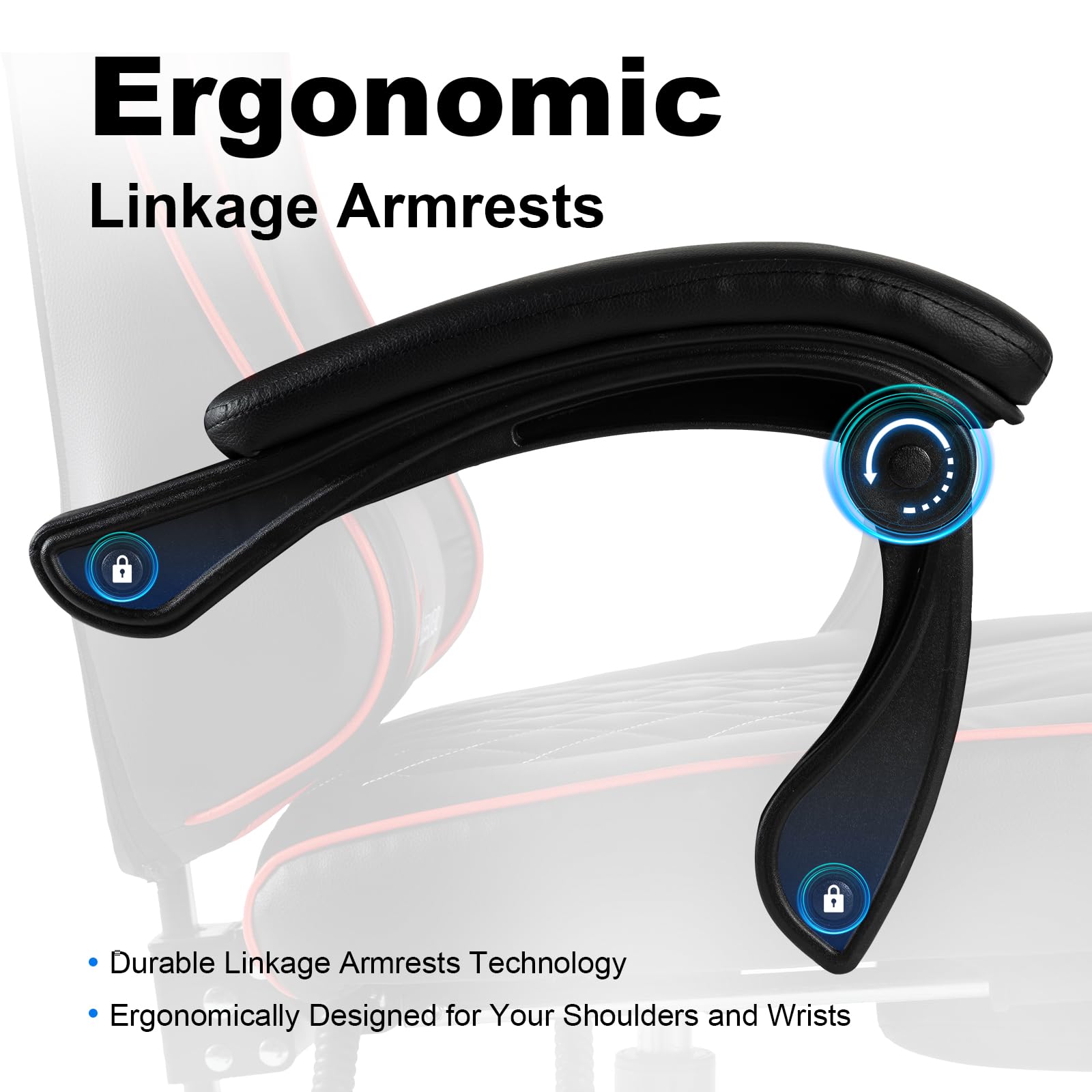 Ergonomic Gaming Chair with Footrest & Pocket Spring Cushion