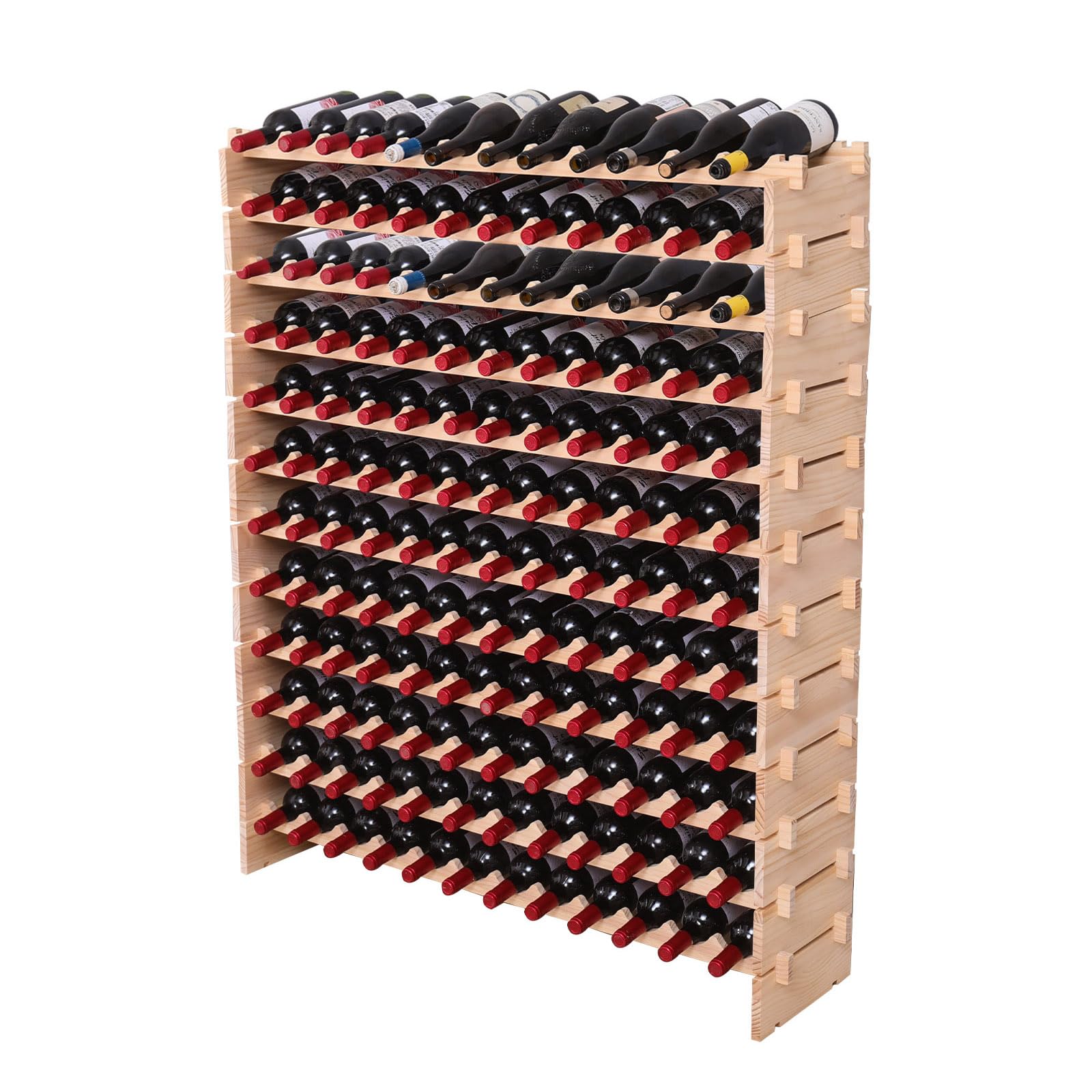 144-Bottle Freestanding Wood Wine Rack