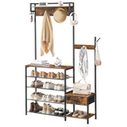 Entryway Hall Tree with Shoe Bench