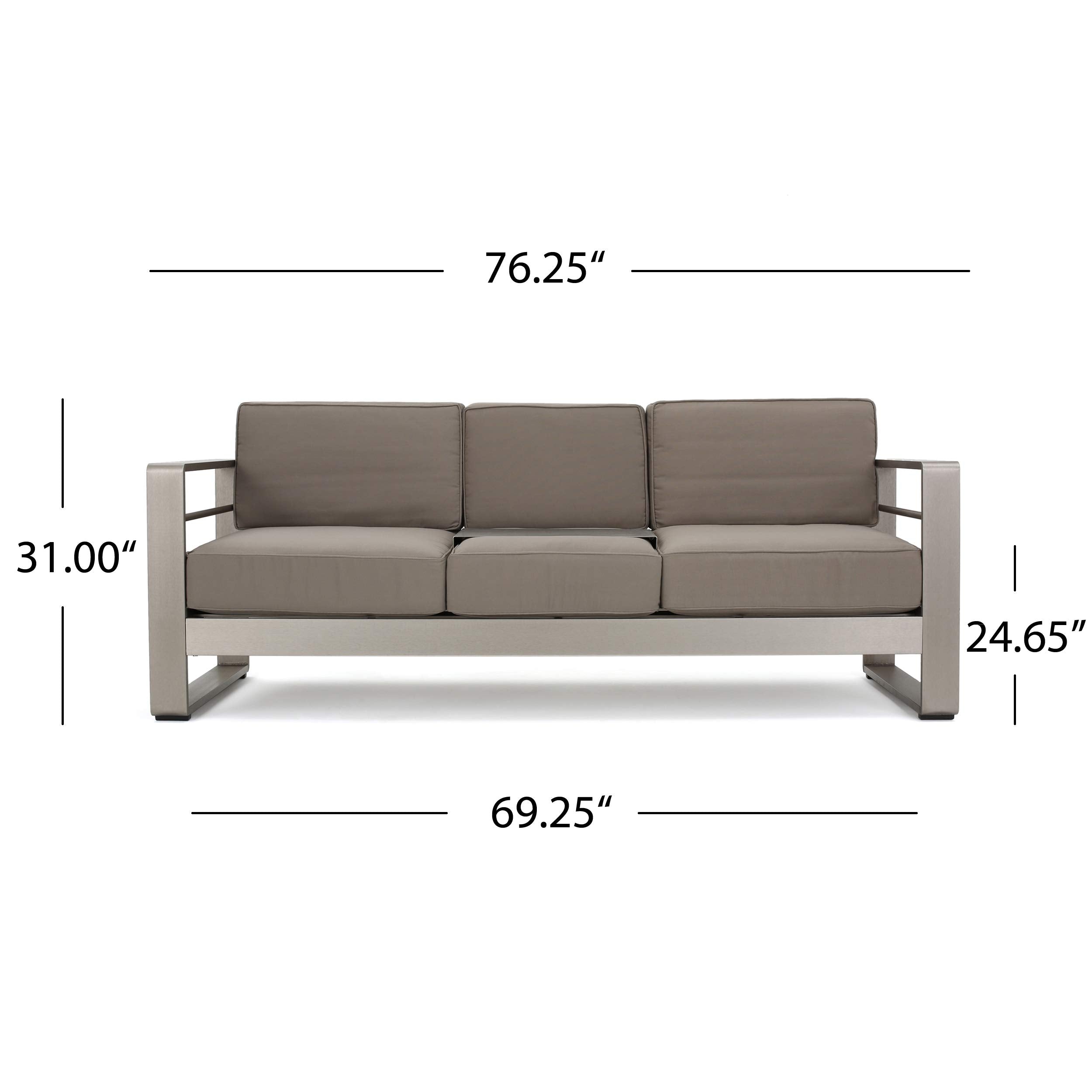 Outdoor Loveseat Sofa with Removable Tray