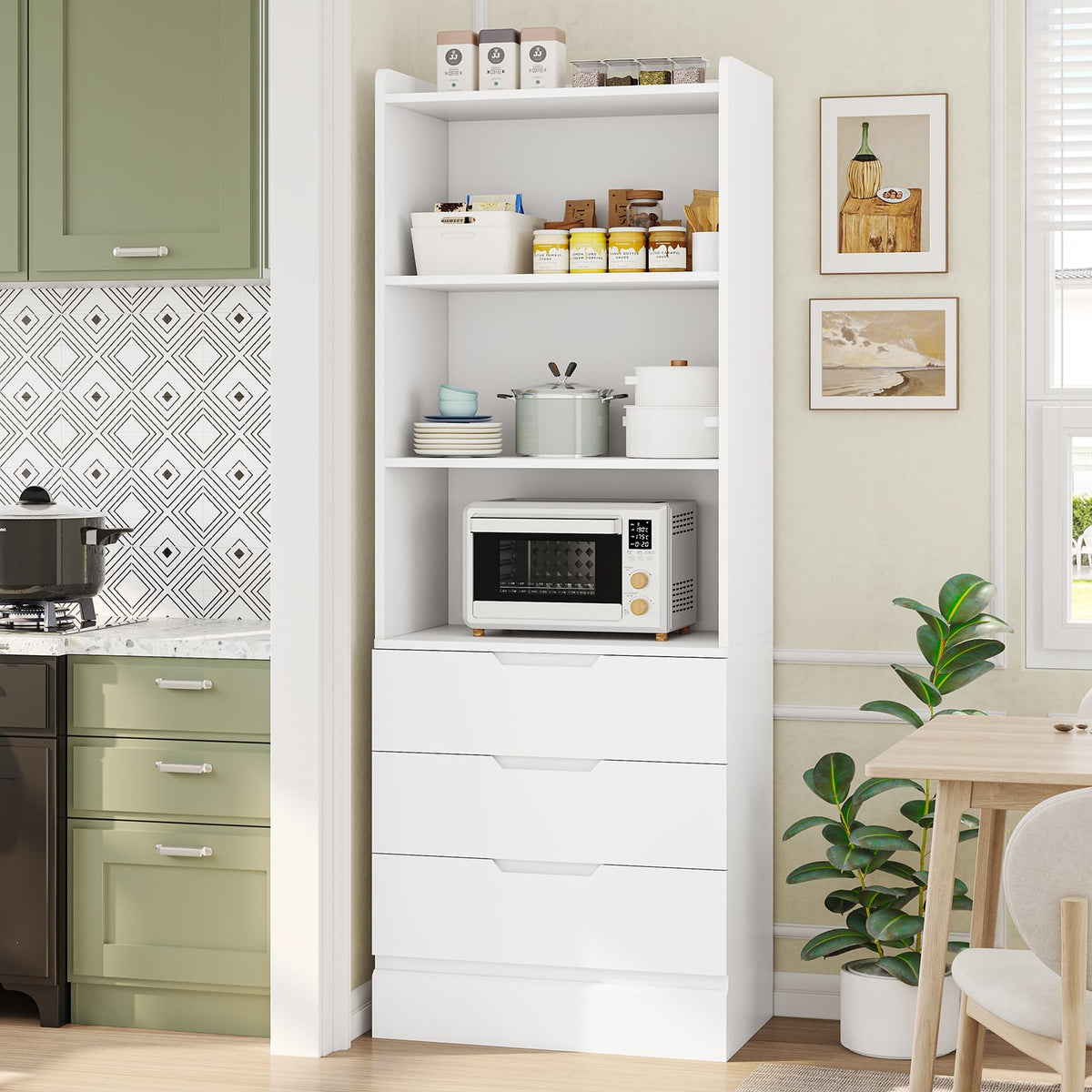 Tall Bookcase with Drawers