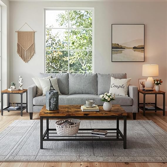 3-Piece Coffee Table Set with Metal Legs