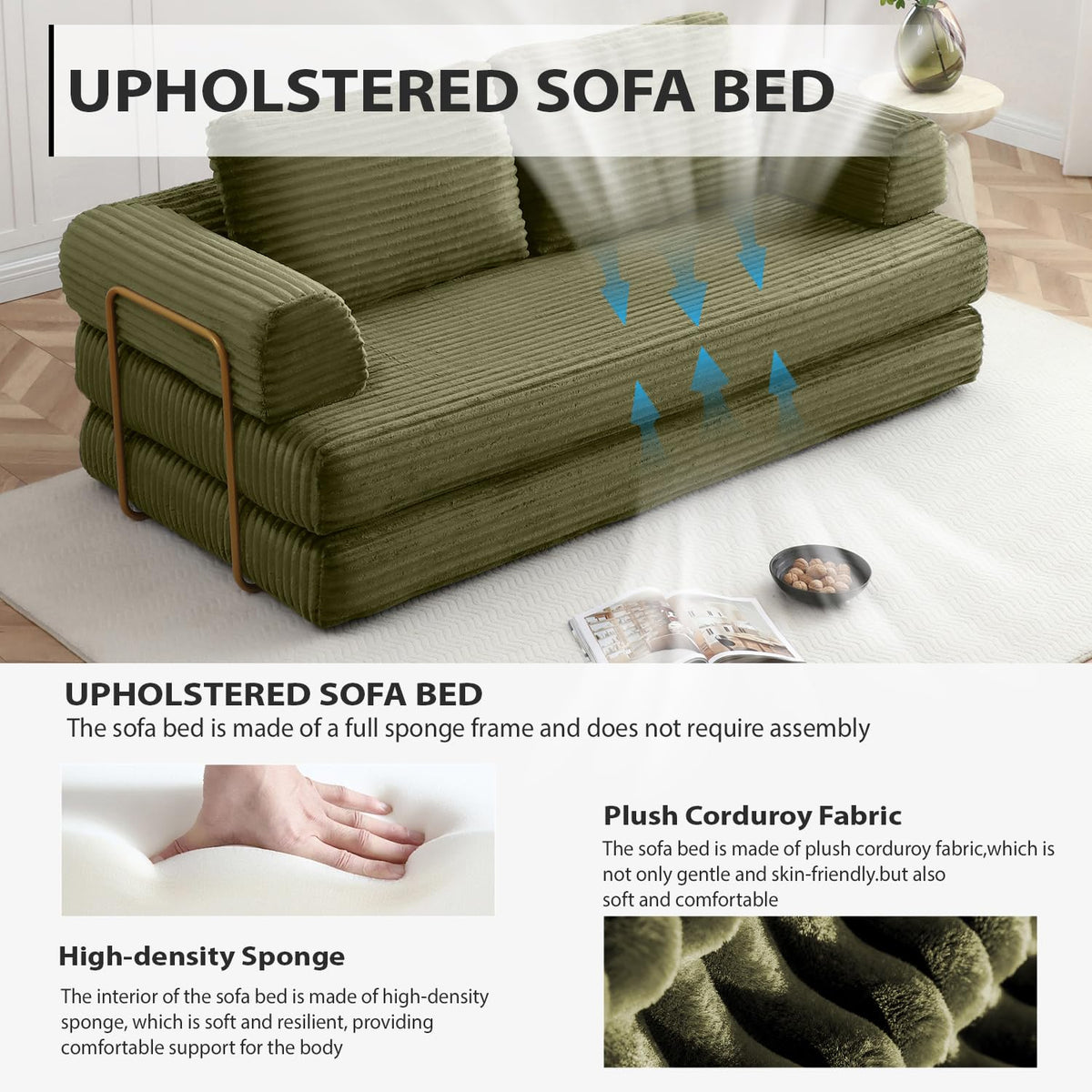 Corduroy Sleeper Sofa Bed