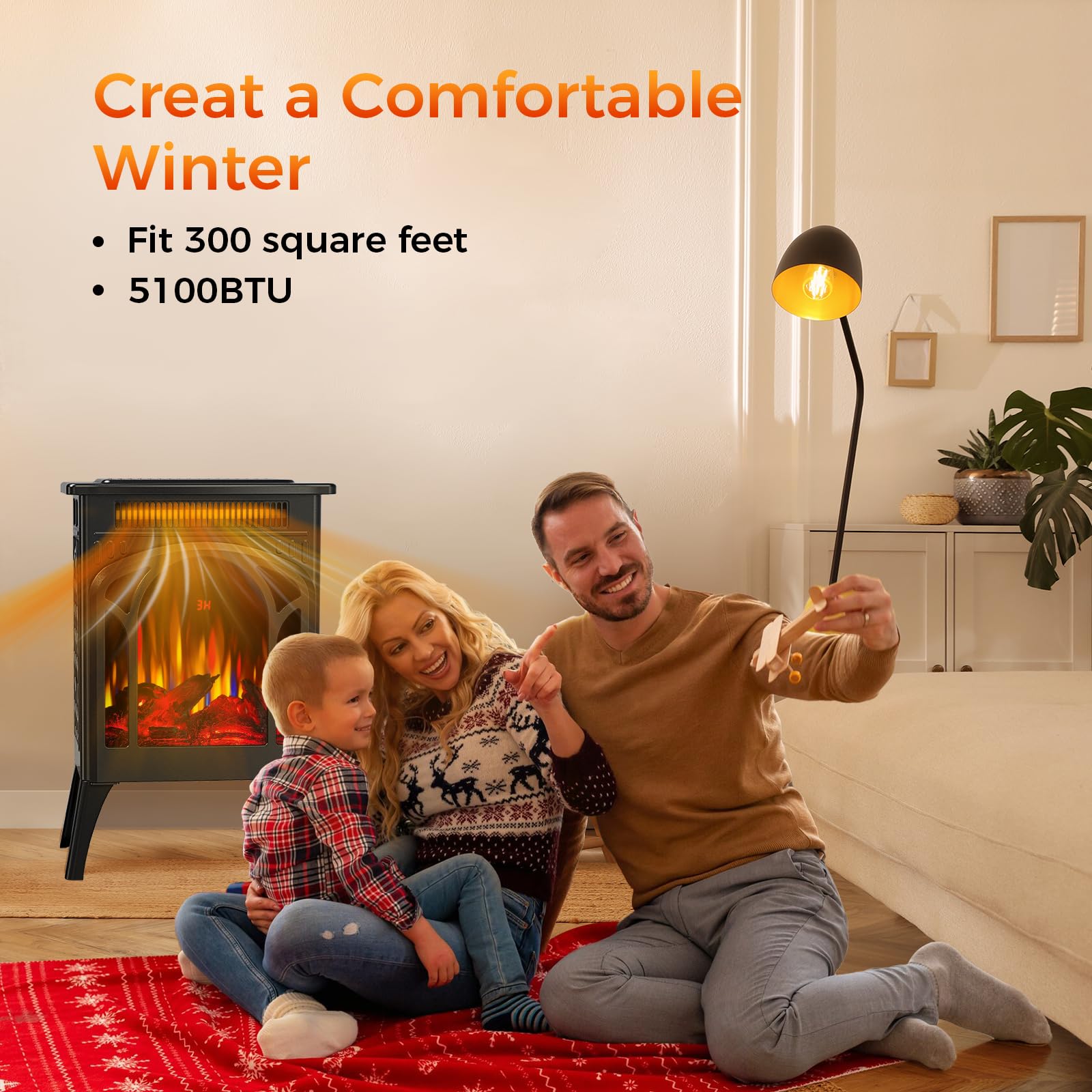 Electric Fireplace Stove Heater