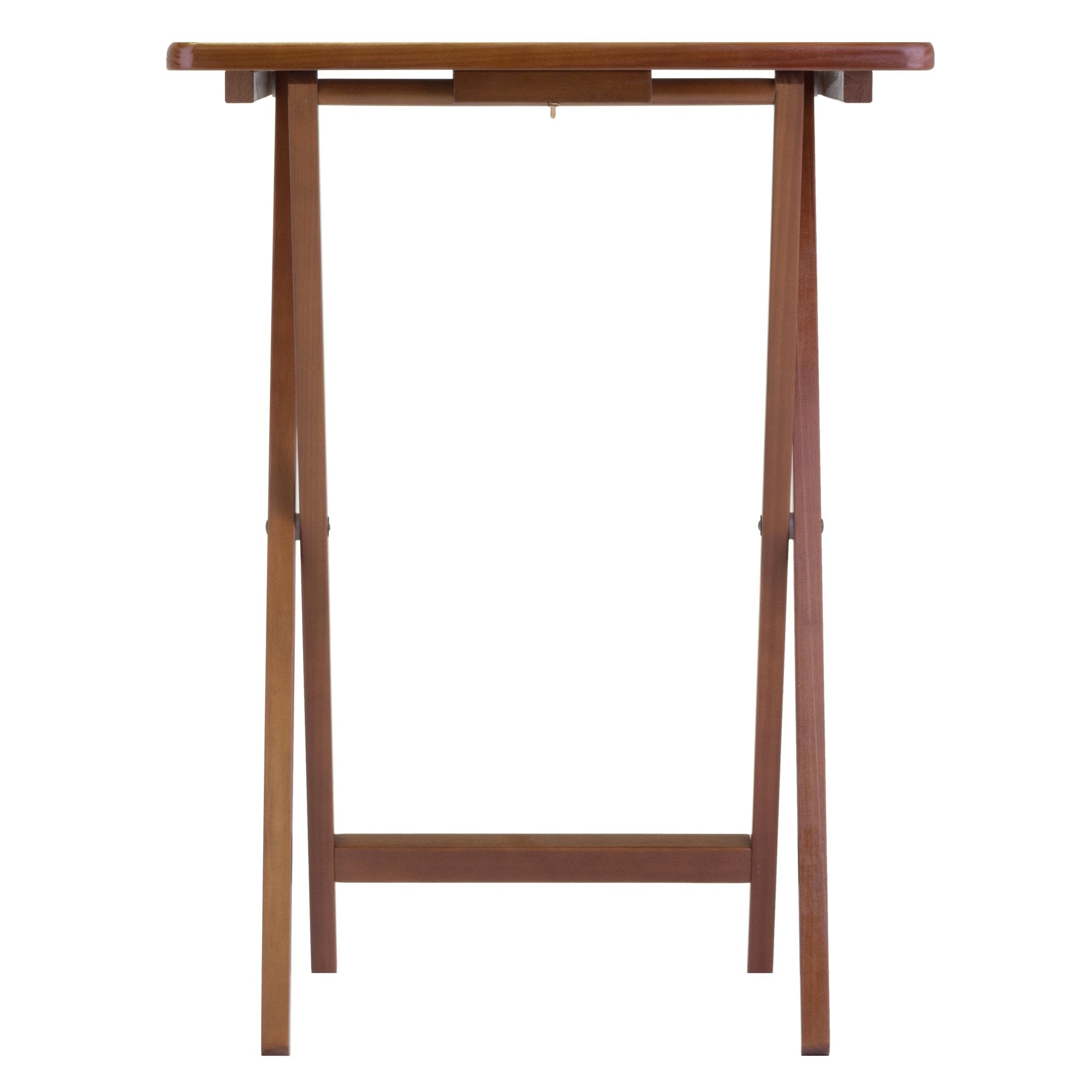 Winsome Alex Set of 4 Foldable Snack Tables with Storage Rack in Walnut, Easy to Store Portable Fold Up Table Set for Kitchen, Living Room TV Dining, Crafts, Puzzles, Work From Home