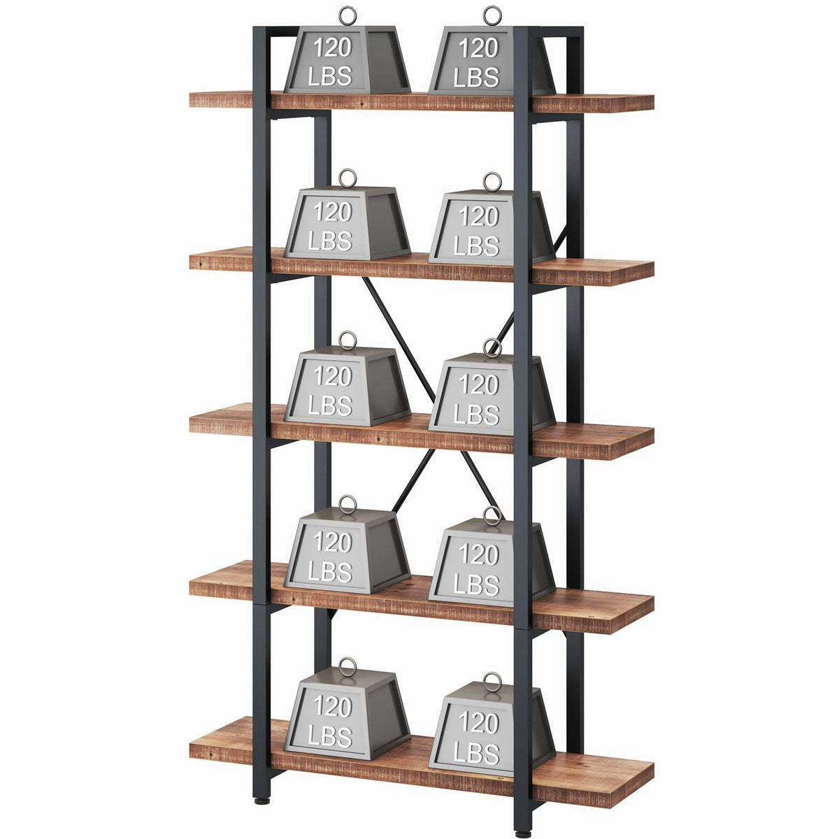 Rustic Solid Wood Bookshelf