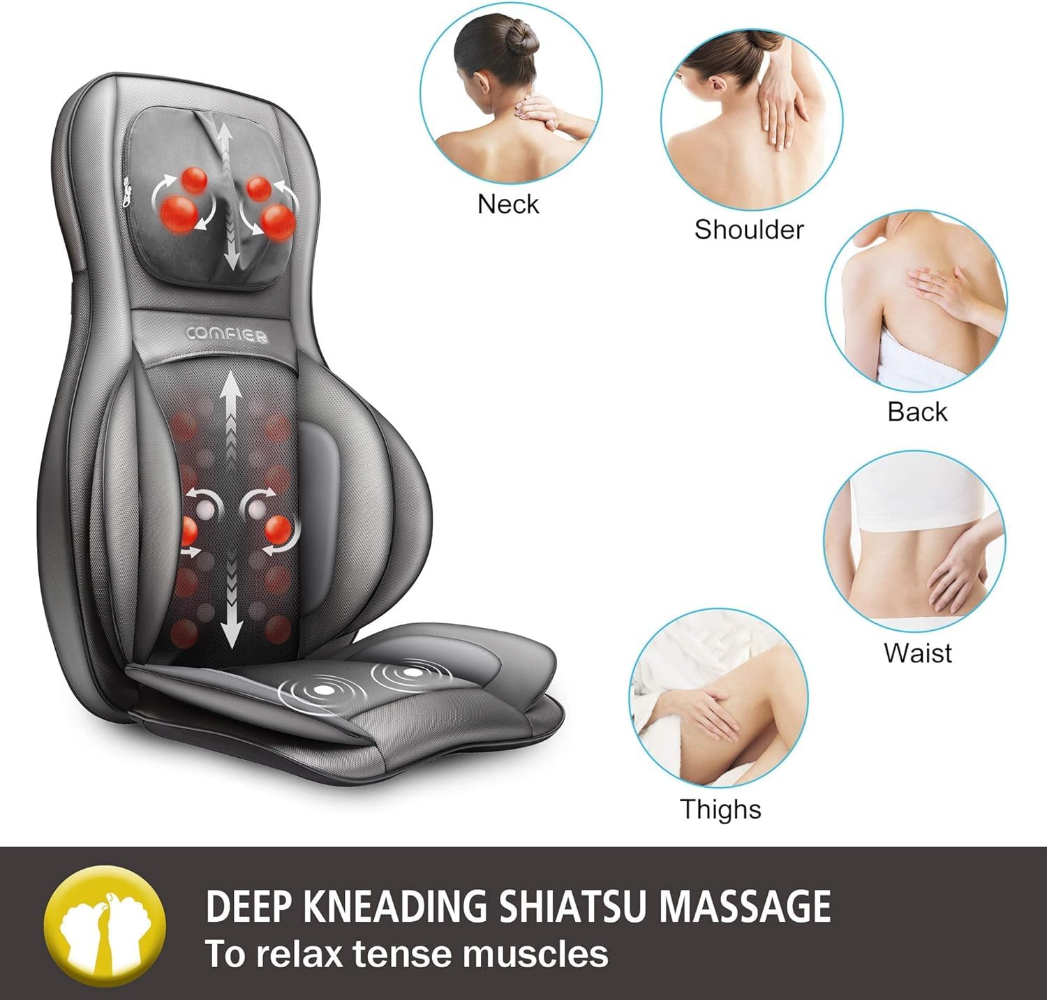 Shiatsu Neck & Back Massage Chair Pad