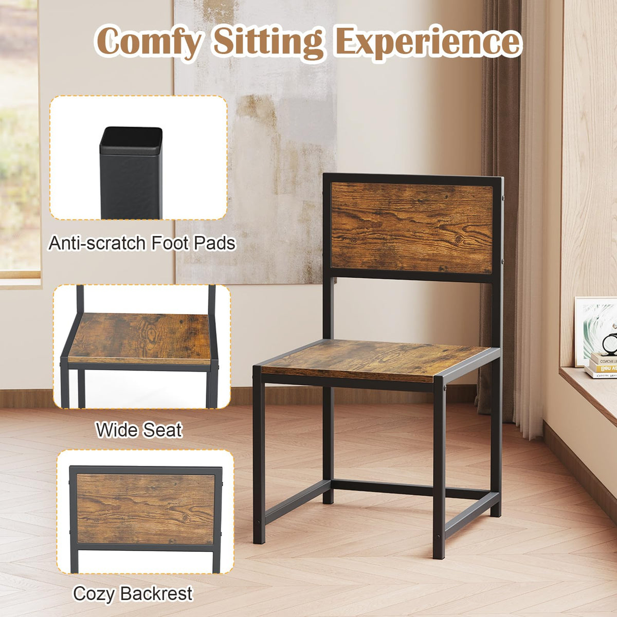 3-Piece Industrial Dining Set