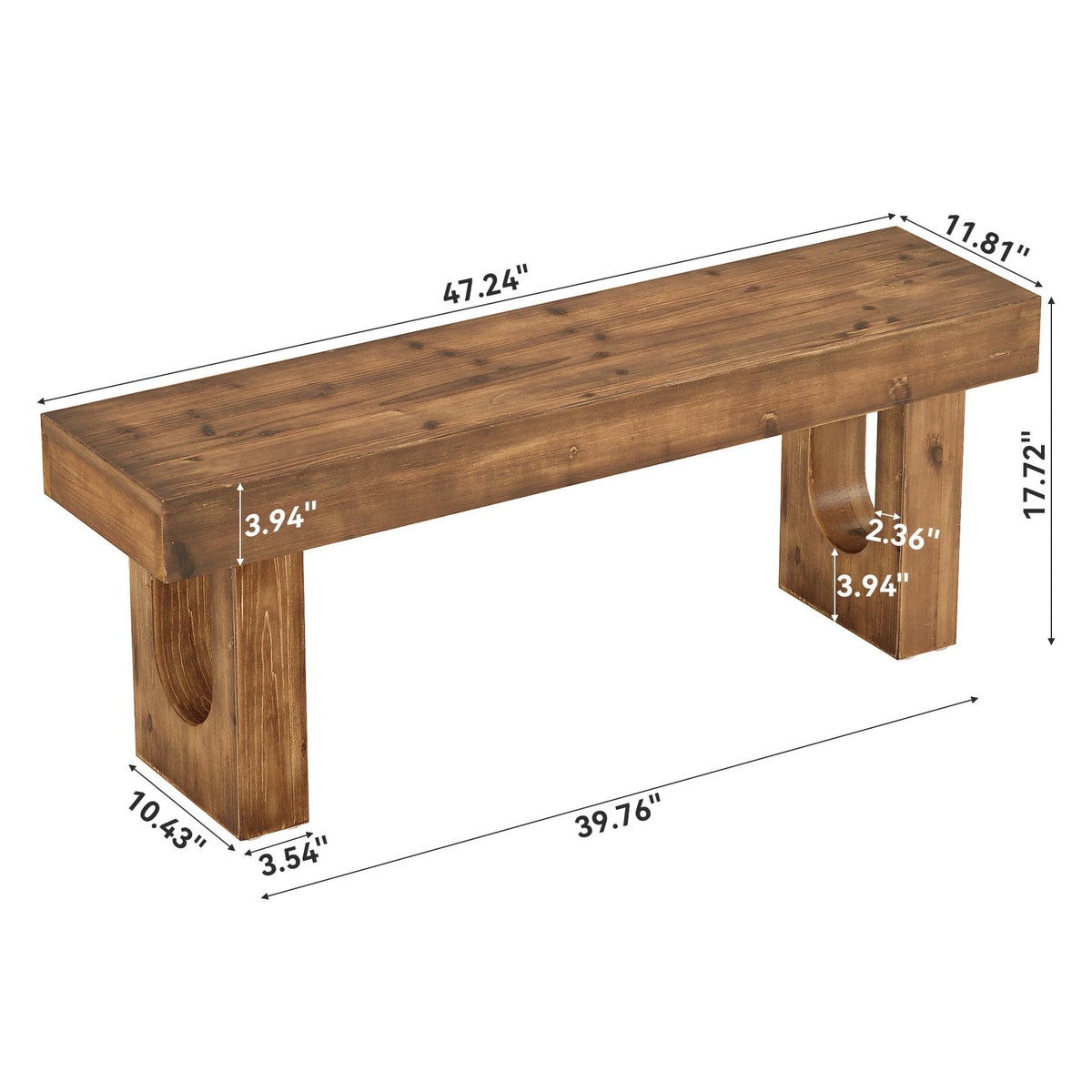 Rustic Wood Entryway Bench