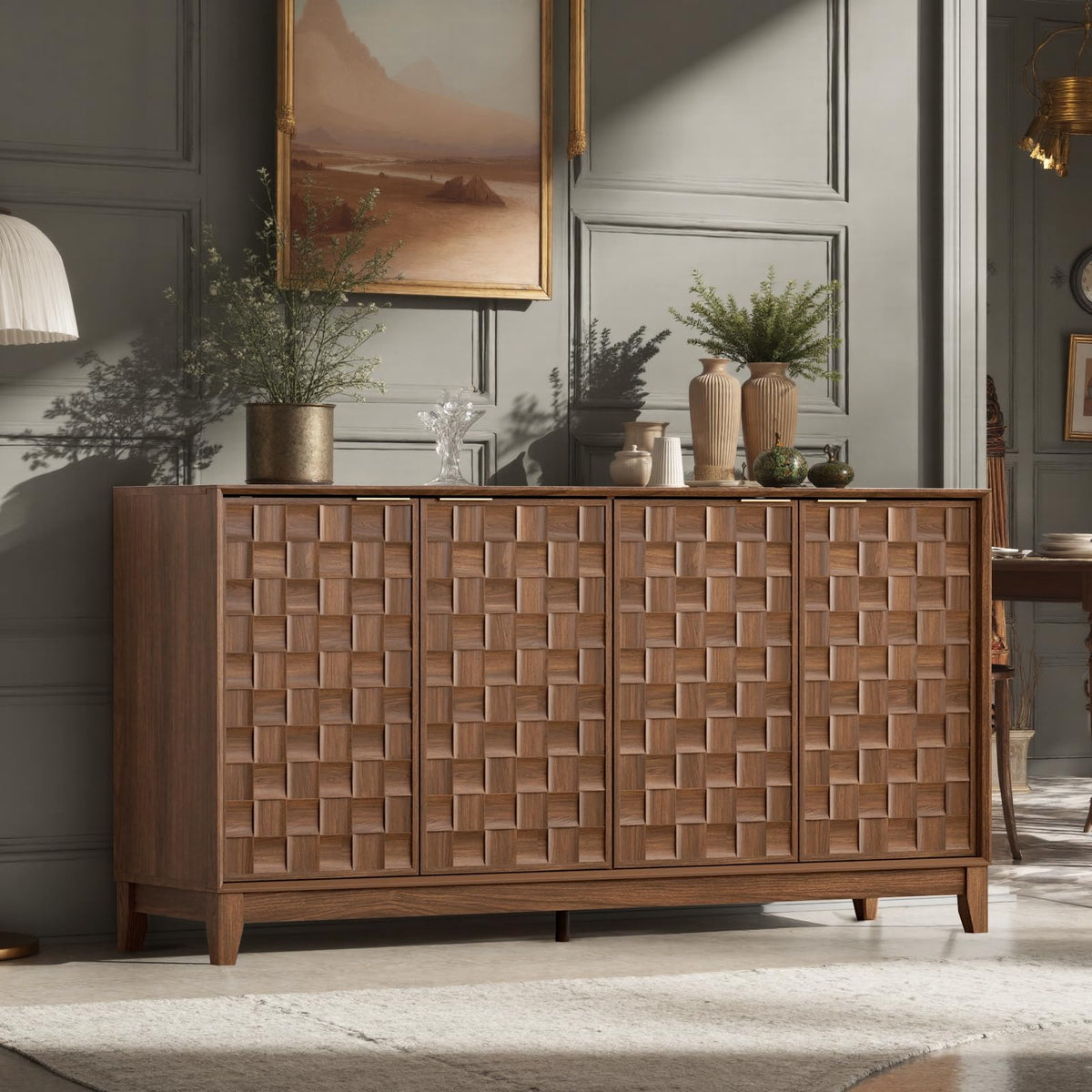 Walnut Fluted Sideboard
