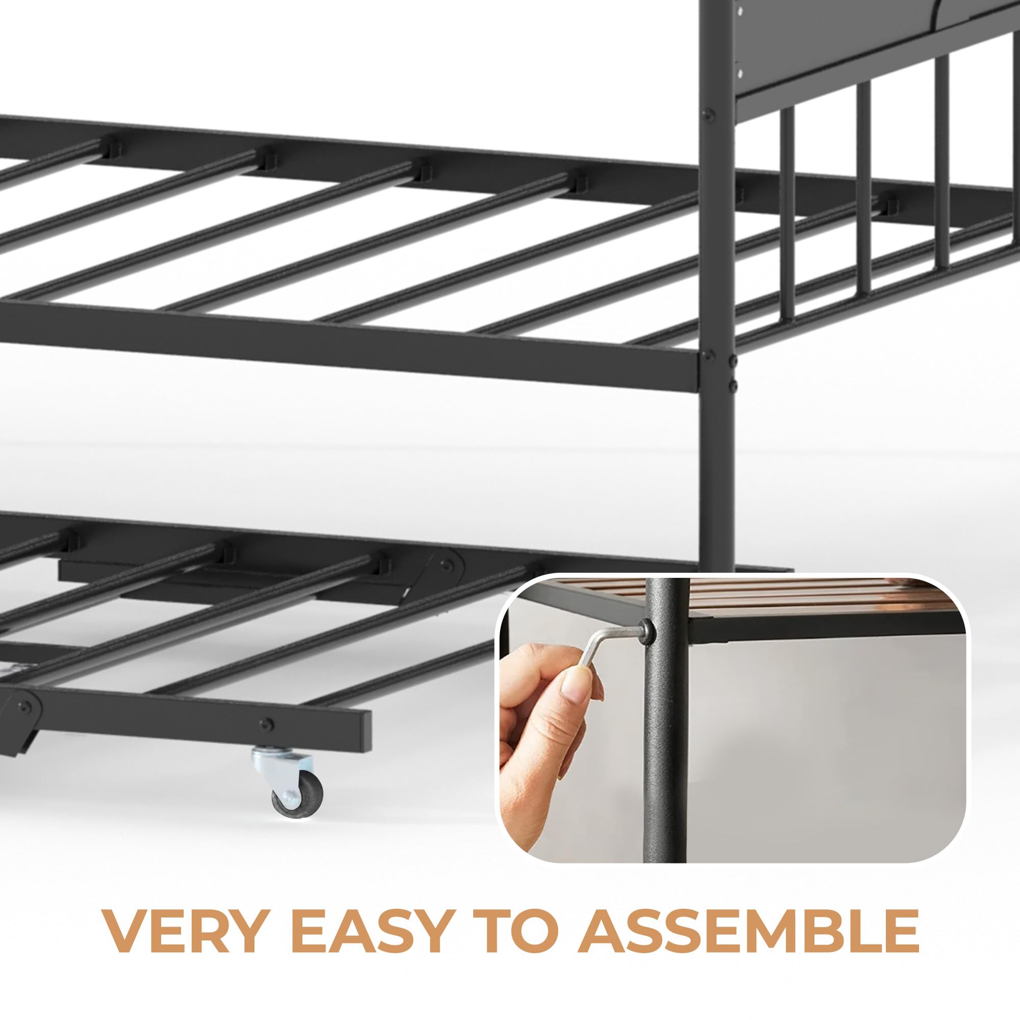 Twin Metal Daybed with Pop-Up Trundle