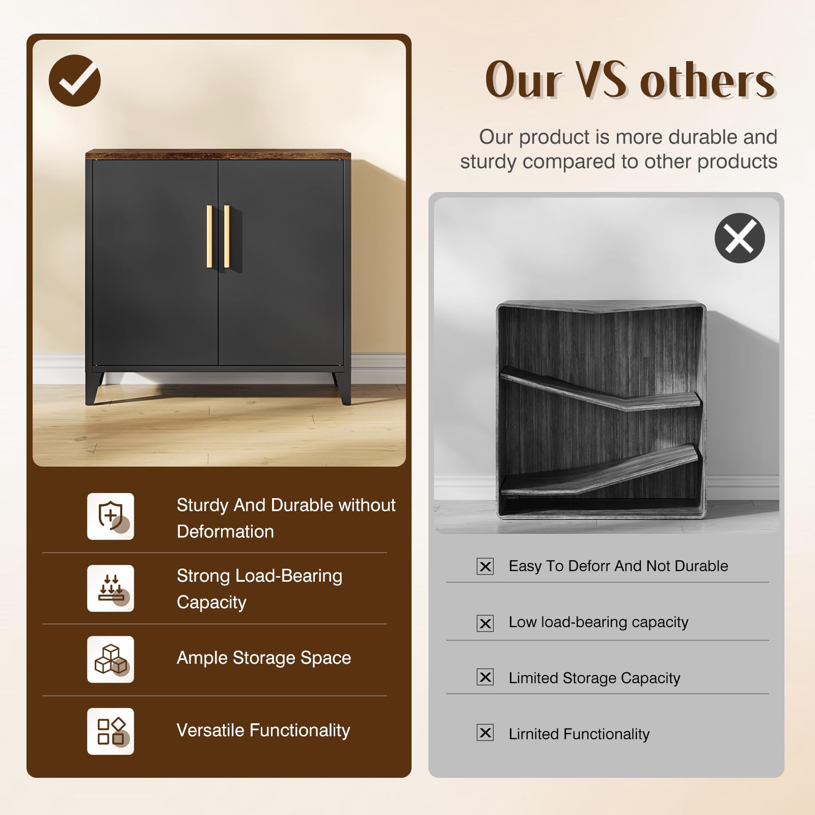 Metal Storage Cabinet with 2 Doors and Adjustable Shelves